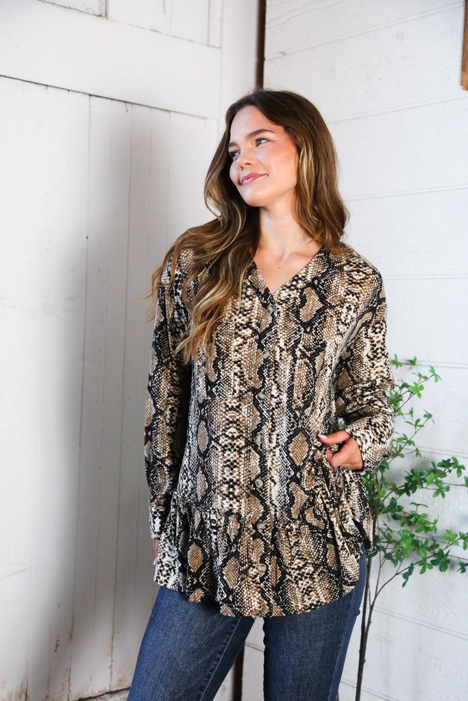 Follow Your Instincts Button Down Blouse