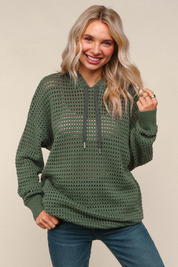 The Chill Knit Olive Pullover Hoodie