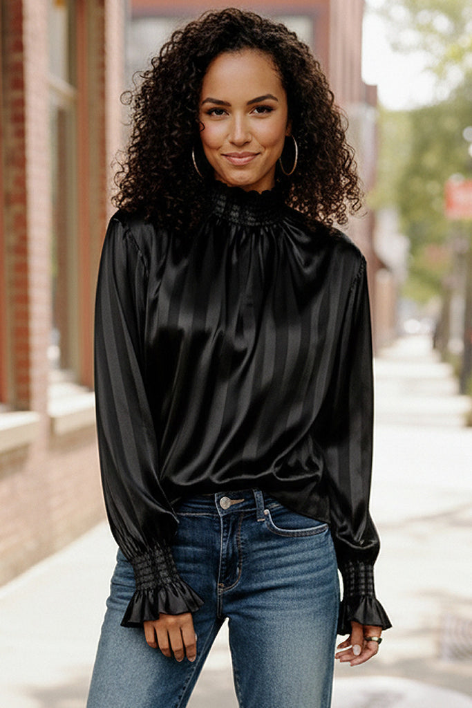 The Satin Scene High Neck Blouse